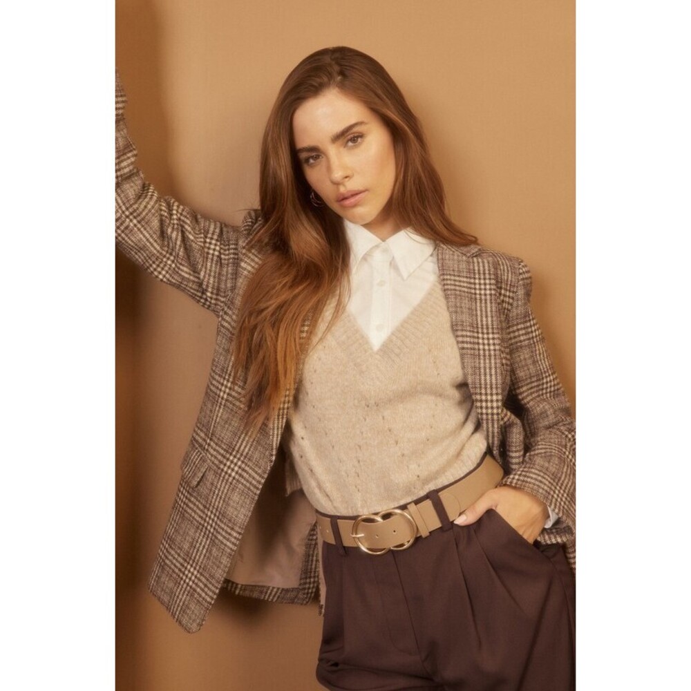 Lulus Effortlessly Aesthetic White And Beige Layered Sweater Vest Top - Size XS